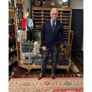 NWT Rhodes Wood Wool Knitted Blazer Blue Size IT 48 US 38 Sold Out MSRP $400